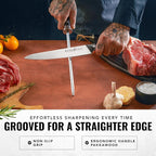 Cutluxe Honing Rod, Knife Sharpener Rod – 10" Honing Steel – Ergonomic Handle Design – Artisan Series