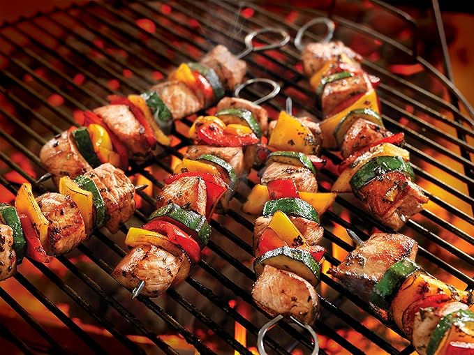 12 Inch Long Metal BBQ Kabob, Stainless Steel Skewers Shish Kebab Skewers 30 Pack (12Inch BBQ Skewers-30p)