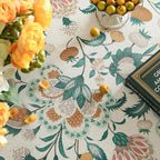 patdrea Designer Green Rectangle Table Cloth,Vintage Italian Floral Country Linen Breathable Tablecloth,Decor Cover for Kitchen Dining,Christmas,Tea Party,Thanksgiving,55"x87"-Tree Life