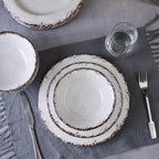 LEHAHA 6 Piece White Dinner Plate Set, 11” Durable Melamine Plates, 6 Piece Camper RV Dishes Set for Formal and casual dining, Lightweight and Chip Resistant, Dishwasher Safe