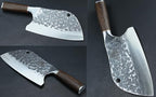 BLADESMITH Serbian Chef Knife 8“, Butcher Cleaver Hand Forged Blade, Handmade Non-Slip Ergonomic Wenge Wood Handle, Kitchen Gifts