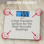 Taylor Digital Scales for Body Weight, Highly Accurate 400 LB Capacity, Unique Blue LCD, Auto on and Off Scale, 11.8 x 11.8Inches, Stainless Steel