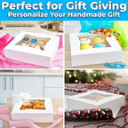 Gourmet 10in White Bakery Box 1 Pack/SINGLE BOX. Cute Window Display for Pies, Cakes, Cupcakes, Pastries. Transport Baked Goods With a Sturdy Carrier. Give Sweet Holiday Gifts at Work or School