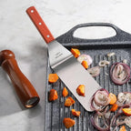 New Star Foodservice 43051 Wood Handle Flexible Grill Spatula Set, 14.5", Set of 2, Silver