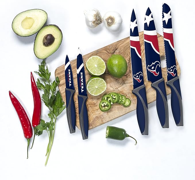 The Sports Vault NFL Houston Texans 5-Piece Kitchen Knife Set