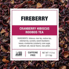 Tiesta Tea - Fireberry Cold Brew, Loose Leaf, Cranberry Hibiscus Rooibos Tea, Premium Non-Caffeinated Blend, Cold Brew Packets, Makes 64 oz Per Bag (Pack of 10)