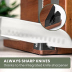 WALDWERK Extra Large Magnetic Knife Holder (16”) - Acacia Wood Knife Block Without Knives - Knife Holder - Magnetic Knife Block - Knife Storage - Knife Magnet Organizer for Countertop