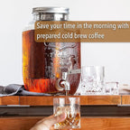 Brew To A Tea Cold Brew Coffee Maker, 1 Gallon, Rose Gold, Mason Jar, 16 Servings