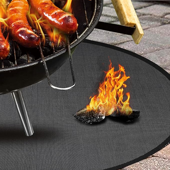4-Layer Deck Protector 5200℉, Fire Pit Mat 36'', Fire Pit Pad, Fire Pit Accessories, Burn Barrel, Under Grill Mat, BBQ Mat, Patio Shield, Fire Retardant Base Pad for Outdoors