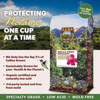 Low Acid Organic Coffee – Whole Bean, Mold-Free & Stomach Friendly by Java Planet, Peruvian Single Origin Decaf Coffee, Water Process, Medium Dark Roast, Smooth Full Flavored, 2x1LB Bag