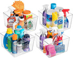 ClearSpace Clear Plastic Storage Bins – XL 8 Pack Perfect Kitchen or Pantry Organization Fridge Organizer and Storage Bins, Cabinet Organizers