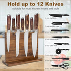 Magnetic Knife Holder,Double Sided Magnetic Knife Block for Kitchen Counter,Acacia Wood Strong Magnet Knife strip