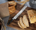 Regalia Bread Knife 10 inch: Professional Serrated Japanese AUS-10 67-Layer Damascus steel ultra sharp blade w/G-10 Ergonomic handle