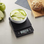 Taylor Glass Top Food Scale with Touch Controls, 11 lb Capacity, Sleek Black Design for Precision Food Measurement in Grams and Ounces