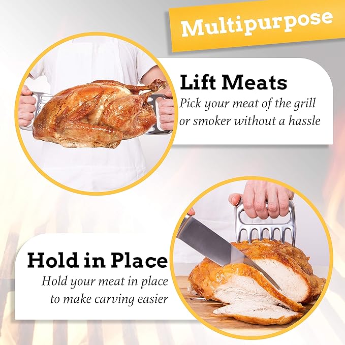 Mountain Grillers Chicken Shredder and Meat Shredder Claws - Effortless Pulled Pork BBQ Claws for Meat Shredding - Versatile 2-Pack Bear Claws for Grill, Smoker, Barbecue - Black