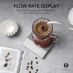 TIMEMORE Coffee Scale Basic 2.0 with Timer,Black Mirror Espresso Scale with Flow Rate Function, 2000g/0.1g High Accuracy, Digital Coffee Scale for Pour Over Drip Coffee, White