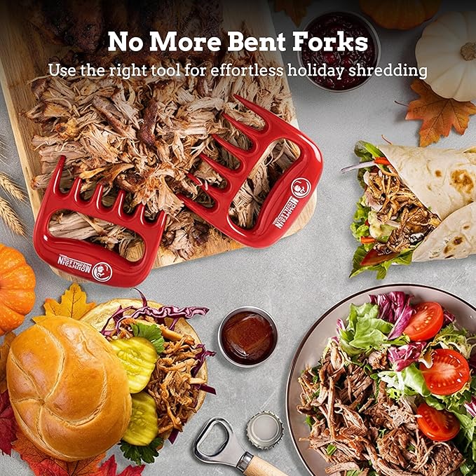 Mountain Grillers 2 Pack Bear Meat Claws - Heat Resistant and Durable Meat Shredder Claws for Pulled Pork, Chicken, and Beef - Ergonomic Handle for Grilling and Smoking - Essential Smoker Accessories