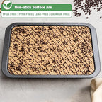 Cake Pan, Nonstick Baking Pan for Cake, Bread, Brownie or Lasagna, Heavy Duty Baking Dish with Diamond Texture Pattern and Wide Grips, Set of 2