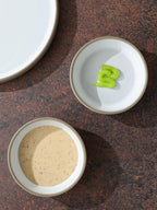 famiware Nature Ceramic Soy Sauce Dish, Dipping Bowls Set of 6, 3 oz Dipping Sauce Bowls/Dishes/Cups/Plates, Small Serving Bowls for Side Dishes, Condiments, Sushi, Appetizer, Dessert, Snowy White