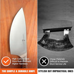 TUO Rocker Knife, 7 inch Salad Chopper Chef Knife for Herb Rocking and Veggie Chopping, Vegetable Cleaver in High Carbon Steel with Ergonomic Handle - Fiery Phoenix Series