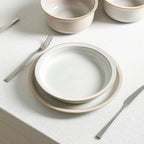 Stone Lain Slate 12-Piece Dinnerware Set Stoneware, Plates and Bowls Set, Dishwasher and Microwave Safe, Dish Set for 4, White
