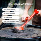 ThermoMaven BBQ Grill Brush Bristle Free - 17" Safe Steam Grill Cleaner Brush with Scraper and 5 Brush Heads for Porcelain/Gas/Charcoal Grill Outdoor Grill Barbecue Cleaner