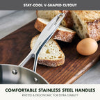 GreenPan Valencia Tri-Ply Stainless Steel 10 Piece Cookware Set, Induction Ready Pots & Pans, Mirror Finish, Dishwasher Safe & Oven/Broiler Safe to 600F, Compatible with All Cooktops, Silver