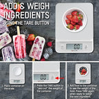 Taylor Glass Top Food Scale with Touch Controls, 11 lb Capacity, Sleek Silver Design, Accurate and Easy-to-Use Scale for Cooking and Baking