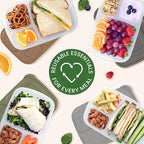 Bentgo Easyboxes - Original Stackable Lunch Boxes - Reusable 3-Compartment Food Containers for Kids and Adults - Bento Lunch Box for Meal Prep, School, & Work - BPA Free, Set of 4 (Earth Tones)