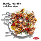 OXO Good Grips Grilling Tools, Stainless Steel Grilling Skewers - Set of 6