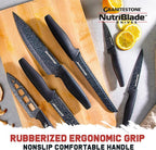 Granitestone Nutriblade Knife Set, High Grade Professional Chef Kitchen Knives Set, Toughened Stainless Steel with Nonstick Mineral Coating, Rubberized Ergonomic Grip, Dishwasher Safe