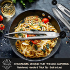 Stainless Steel Small Tong for Cooking - Mini 7 Inch Locking Tongs, Heat Resistant to 600°F, Food Grade Kitchen Metal Tong for Food, Salad, Pasta, Steaks, Vegetables - Dishwasher Safe