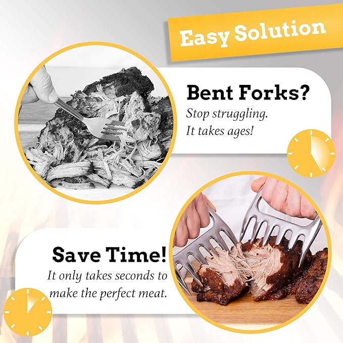 Mountain Grillers Chicken Shredder and Meat Shredder Claws - Effortless Pulled Pork BBQ Claws for Meat Shredding - Versatile 2-Pack Bear Claws for Grill, Smoker, Barbecue - Black