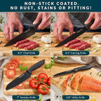 Home Hero Kitchen Knife Set - High Carbon Stainless Steel Blades & Built-In Sharpener - Ergonomic Handles & Cutlery Block Storage - Precision Cooking Prep with Chef Knife - 20 Pc, Black