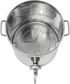 BREWSIE Stainless Steel Home Brew Kettle w/Dual Filtration. Equip with False Bottom Thermometer and Ball Valve for Brewing (16 Gal/ 64 QT)…