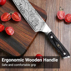Leking 8 Inch Chef Knife, Kitchen Knife with Sharpener and Finger Guard, Professional High Carbon Stainless Steel Sharp Chef's Knife Set with Ergonomic Handle in Premium Gift Box