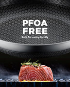 Non Stick Frying Pans, 12-inch with Lid, Hybrid Frying Pans Nonstick,non stick Skillets Stainless Steel, Dishwasher & Oven-Safe, Induction Compatible Cooking Pan, PFOA Free Cookware