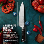 Cutluxe Chef Knife – 8" Kitchen Knife, German High Carbon Steel, Full Tang, Ergonomic Handle Design, Sheath Included – Artisan Series