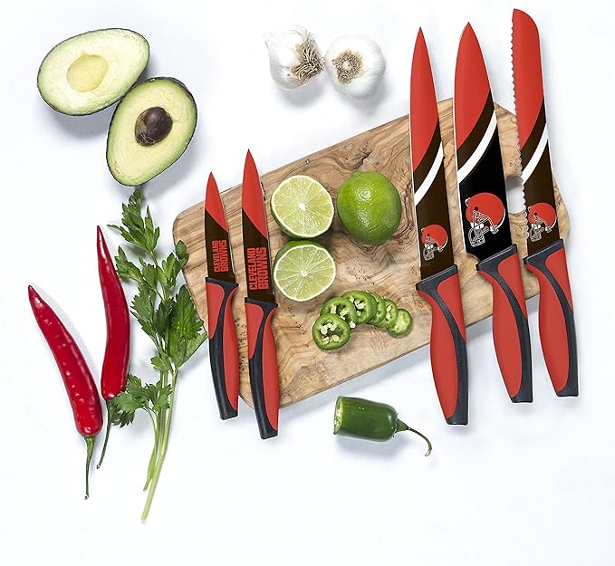 The Sports Vault NFL Cleveland Browns 5-Piece Kitchen Knife Set