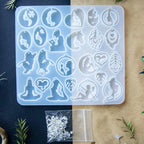 Keychain Resin Molds Silicone with Hole, UV Resin Jewelry Mold, Epoxy Resin Molds for Keychain Pendant Jewelry Making Molds for Epoxy Resin Earring Mold, Earrings, Necklace