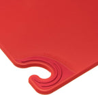 San Jamar Saf-T-Grip Plastic Cutting Board with Safety Hook, 18" x 24" x 0.5", Red