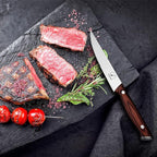 imarku Steak Knives Set of 6, Japanese HC Steel Premium Serrated Steak Knife Set with Ergonomic Handle and Gift Box, Home Essential, Best Chrismas Gifts for Women and Men