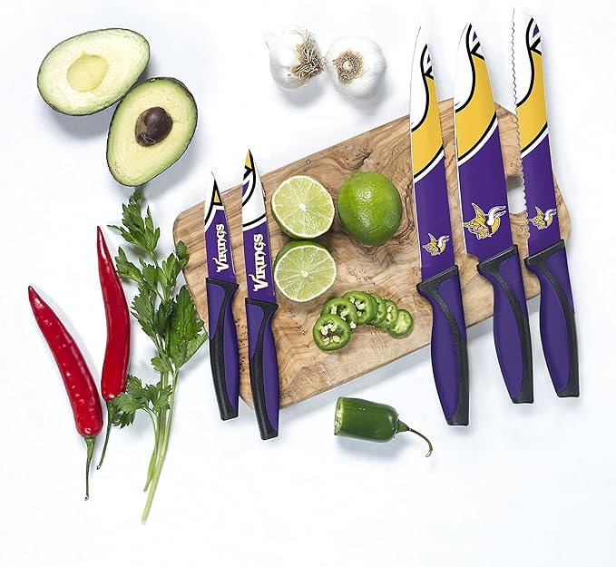 The Sports Vault NFL Minnesota Vikings 5-Piece Kitchen Knife Set