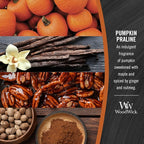 WoodWick Pumpkin Praline Holiday Candle Gifts for Women and Men, 21.5 oz Large Hourglass Candle with Crackling Wick
