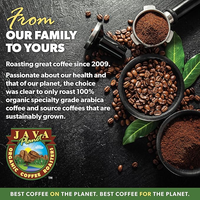 Low Acid Organic Coffee – Whole Bean, Mold-Free & Stomach Friendly by Java Planet, Black Magic Blend Coffee, Medium Dark Roast, Smooth Full Flavored, 5LB Bag