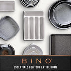 BINO | Plastic Storage Bins, Square - 3 Pack | THE LUCID COLLECTION | Multi-Use Bins | Built-In Handles | BPA-Free | Clear Containers | Fridge Organizer | Pantry & Home Organization