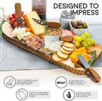 Harvest 6-Piece Cheese Knife Set (Gift-Ready) - Premium Stainless Steel Cheese Knives with Rivets, Full Tang Blades and Teak Wood Handle Charcuterie Board Accessories w/ 15 Festive Recipes