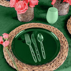 Party Bargains Emerald Clear Plastic Silverware 1440 pcs Set: 720 Forks, 480 Spoons, 240 Knives. Heavy Duty Elegant Cutlery Disposable Utensils Combo Pack for Ceremonies Catering Galas Cocktail Party