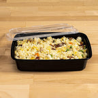 TIYA Food Containers - 16 oz Bulk 150 Pack with Lids - Rectangular Plastic To-Go Containers - Reusable, Microwavable, Dishwasher Safe - Leak-Proof for Meal Prep - BPA-Free