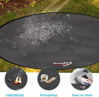DocSafe 48" Round Fire Pit Mat, 4-Layer Fireproof Under Grill Mat Heat Insulated Indoor Fireplace Pad Protector for Decks,Patios,Grass,BBQ Smoker, Portable Reusable Oil-Proof and Waterproof, Black